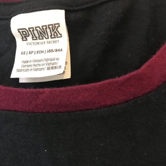 Pink Victoria’s Secrets Women’s Tee/Top Size XS Red Wine /Black Color - Picture 10 of 13